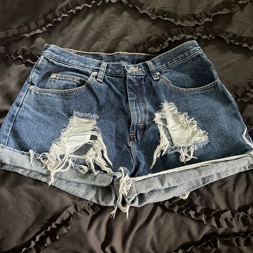 Wrangler womens distressed jean short